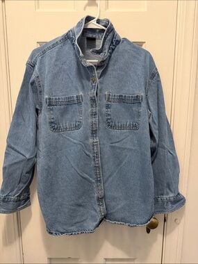 Light Blue Real Denim Shirt/Work Jacket for Women